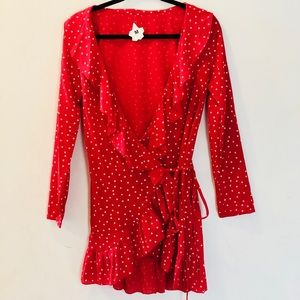 NWT Red Wrap Dress